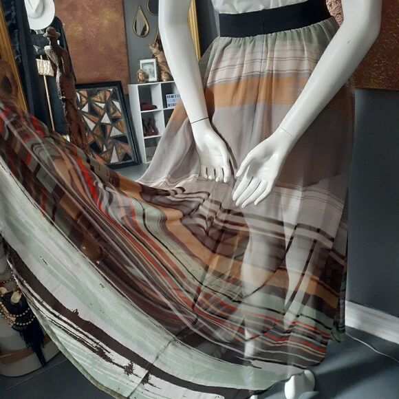 Guess By Marciano Chiffon Maxi Skirt - Picture 10 of 12